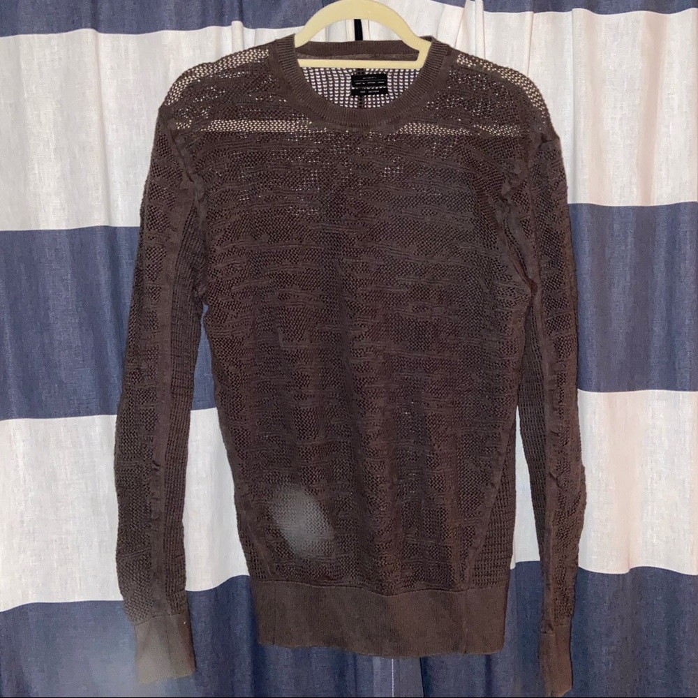 All Saints Woven Mesh Sweater